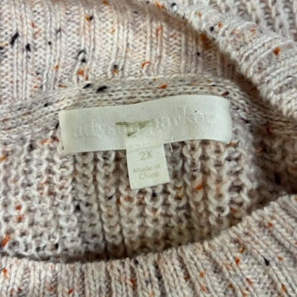 Adyson Parker Unique Cable-Knit Sweater in Pink Funfetti – Size 2X - Picture 7 of 9